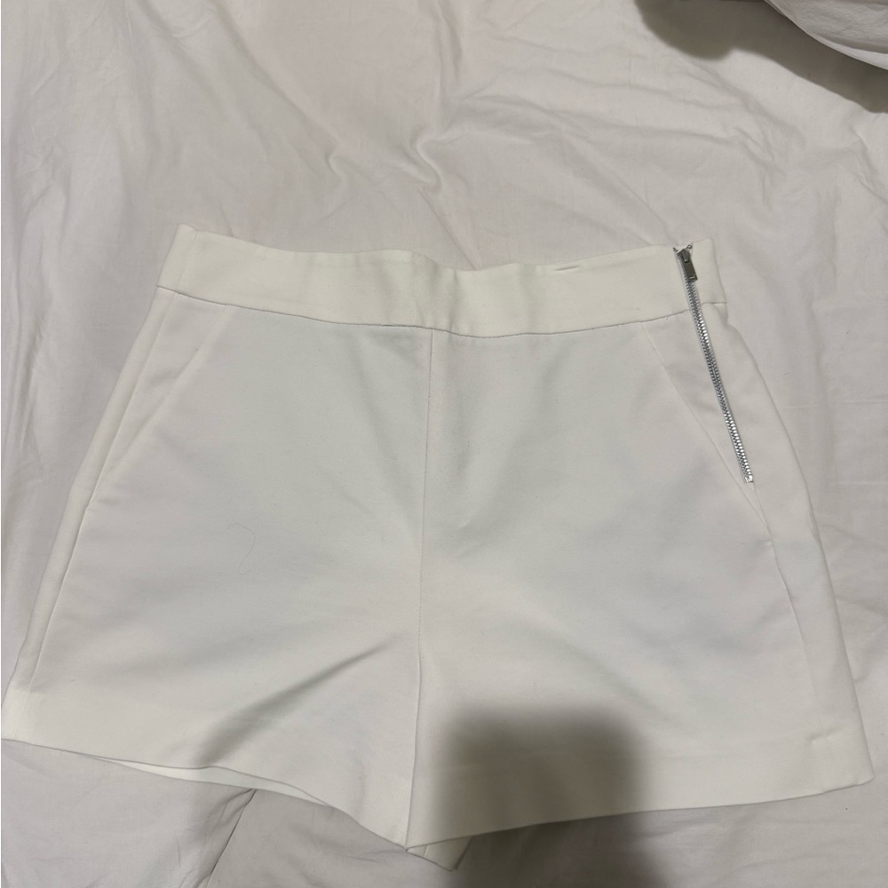 Zara High Waist White Shorts